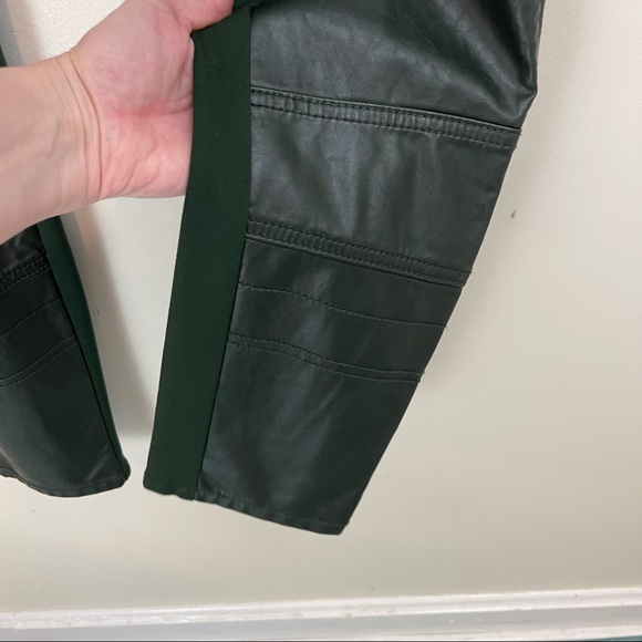 Anthropologie Pilcro and the Letterpress Green Vegan Leather Moto Pants - Picture 10 of 11